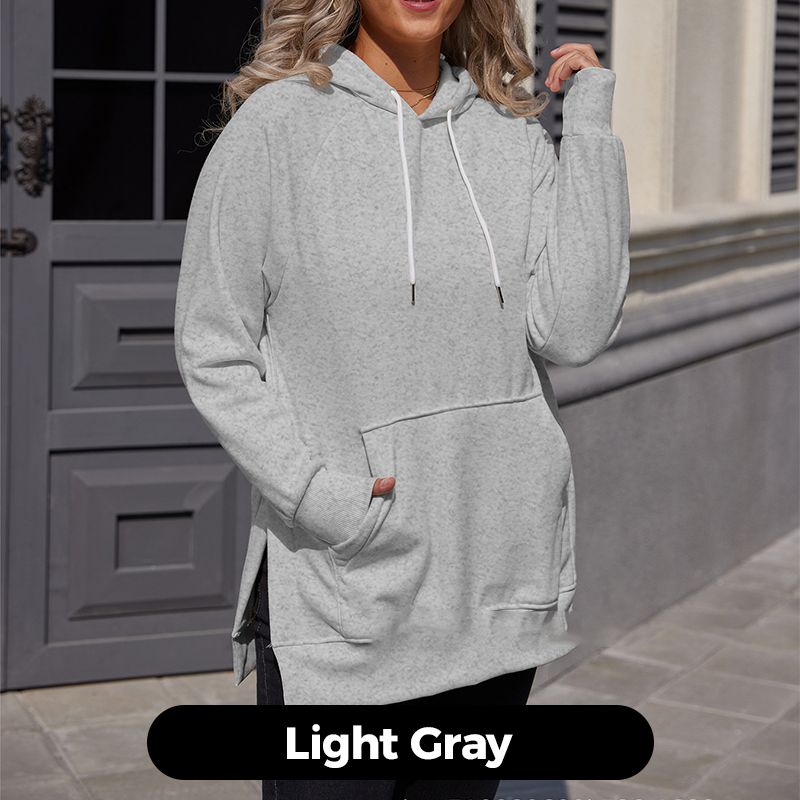 Women's Casual Loose Split Hoodie with Front Pocket