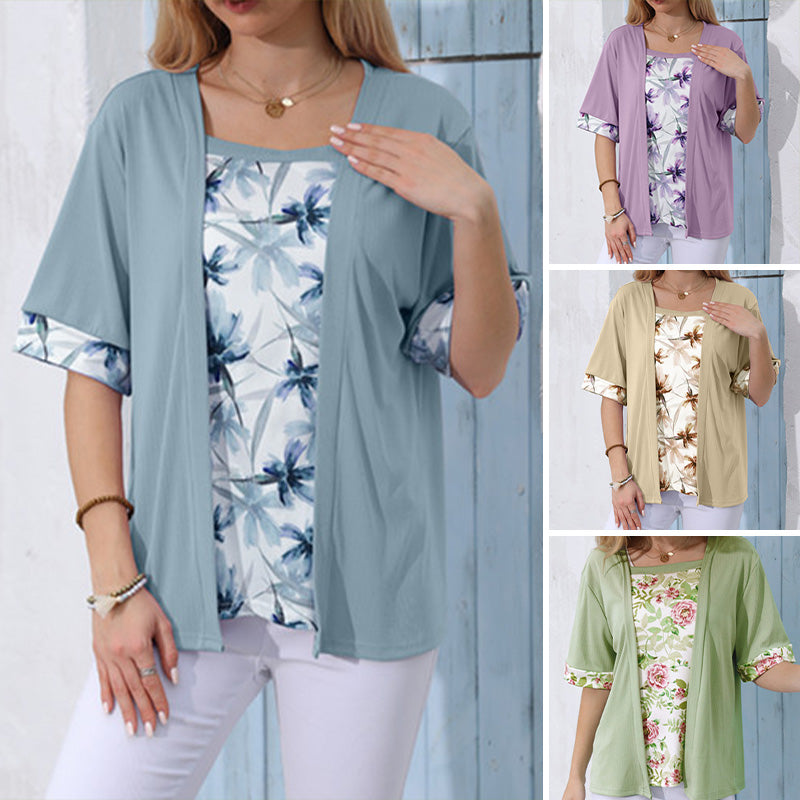 Dwuczęściowy zestaw z topem w kwiaty