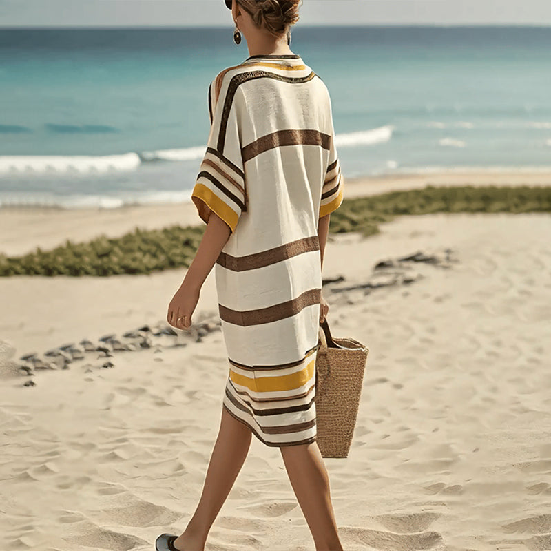 ✨Sukienka damska V-neck w paski