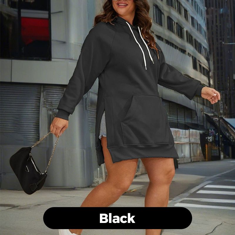 Women's Casual Loose Split Hoodie with Front Pocket