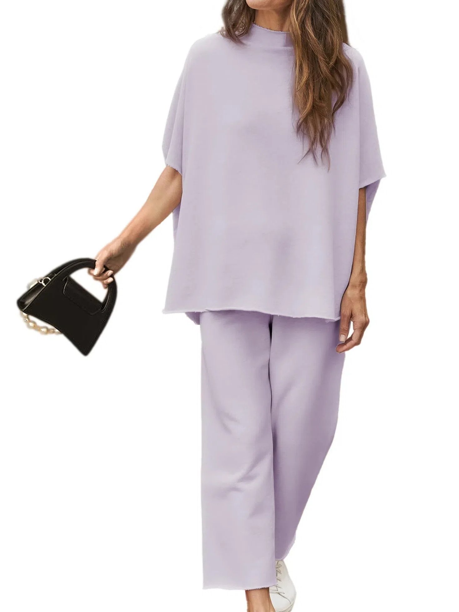 New women from the sleeves Batwing 3/4 Capelet wide leg pants ✨