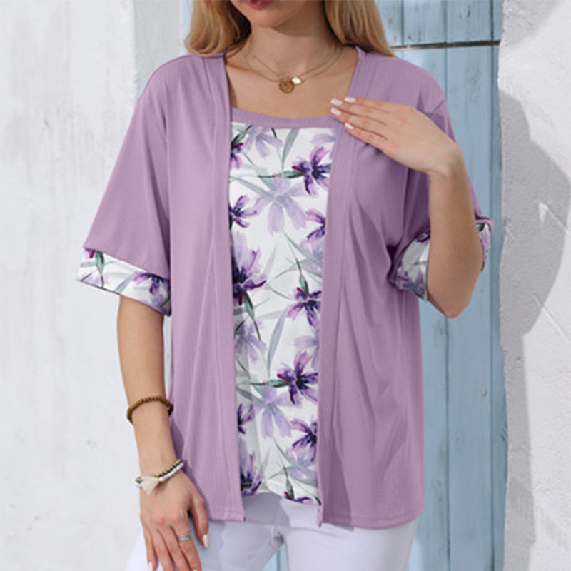 Dwuczęściowy zestaw z topem w kwiaty