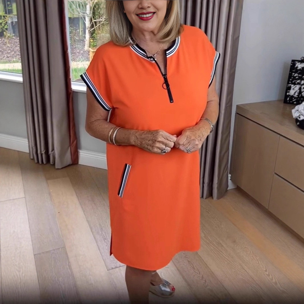 Spódnica dresowa w kontrastowym kolorze, zapinana na suwak