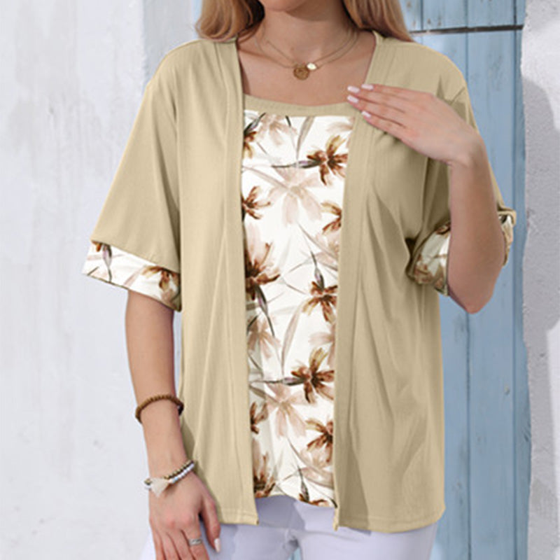 Dwuczęściowy zestaw z topem w kwiaty