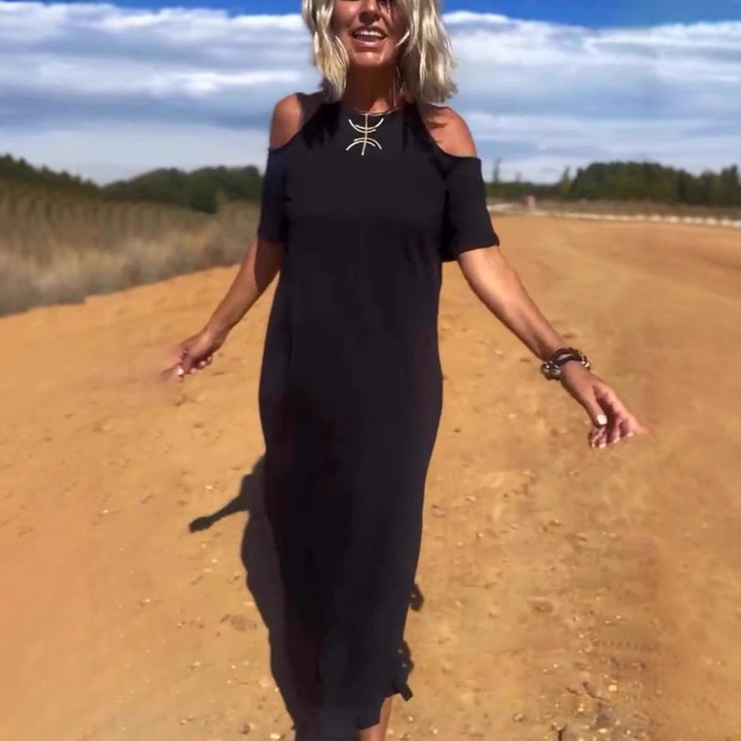 Nowa modna swobodna sukienka slim