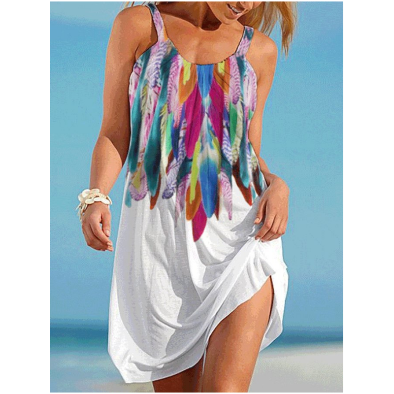 Długa sukienka w miejskim stylu z nadrukiem