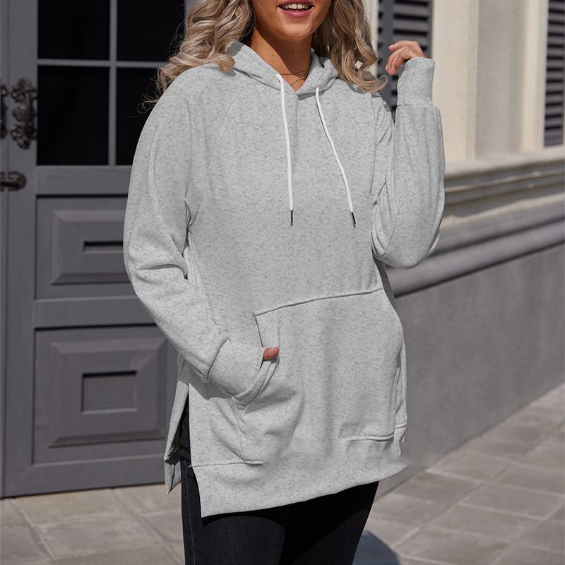 Women's Casual Loose Split Hoodie with Front Pocket