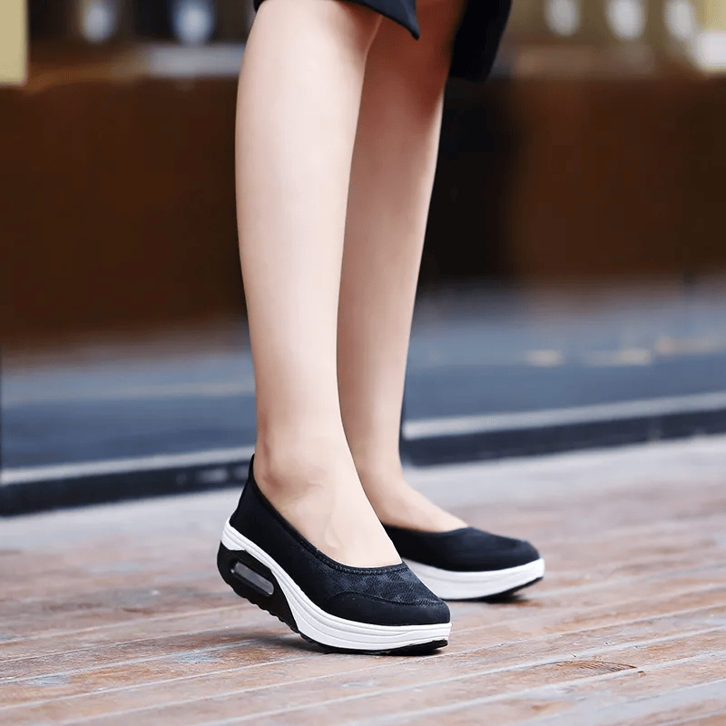 ✨Women's everyday comfortable, breathable, shock-resistant orthopedic slip-on sneakers with arch support