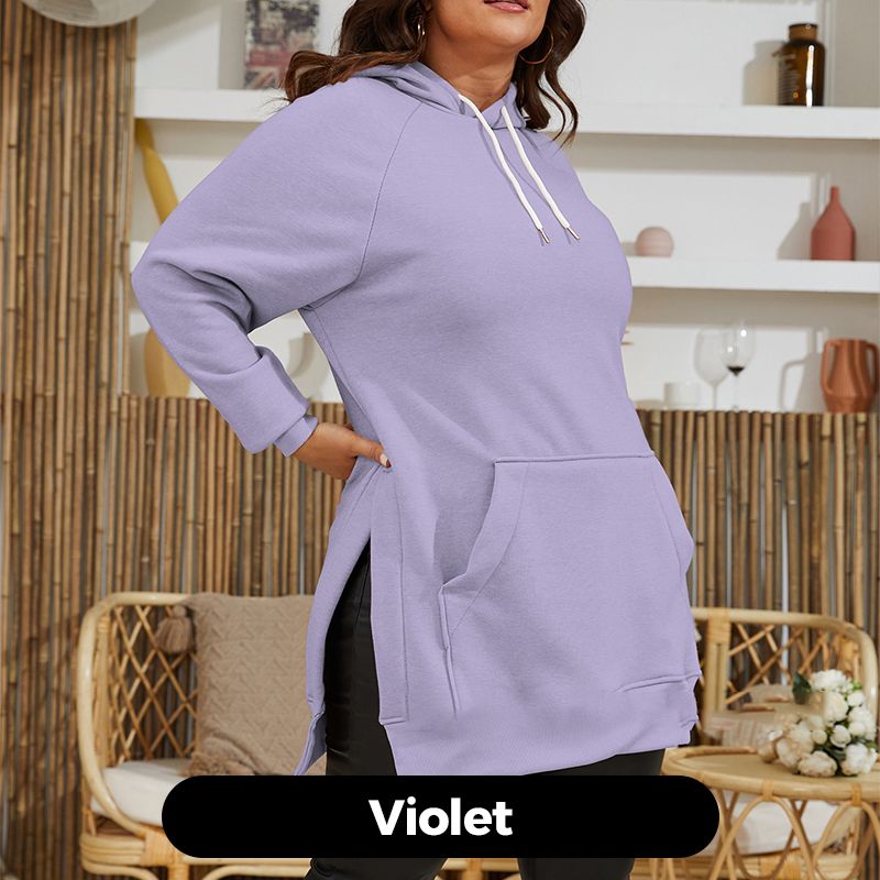 Women's Casual Loose Split Hoodie with Front Pocket