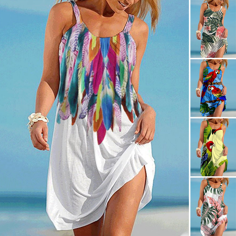 Długa sukienka w miejskim stylu z nadrukiem