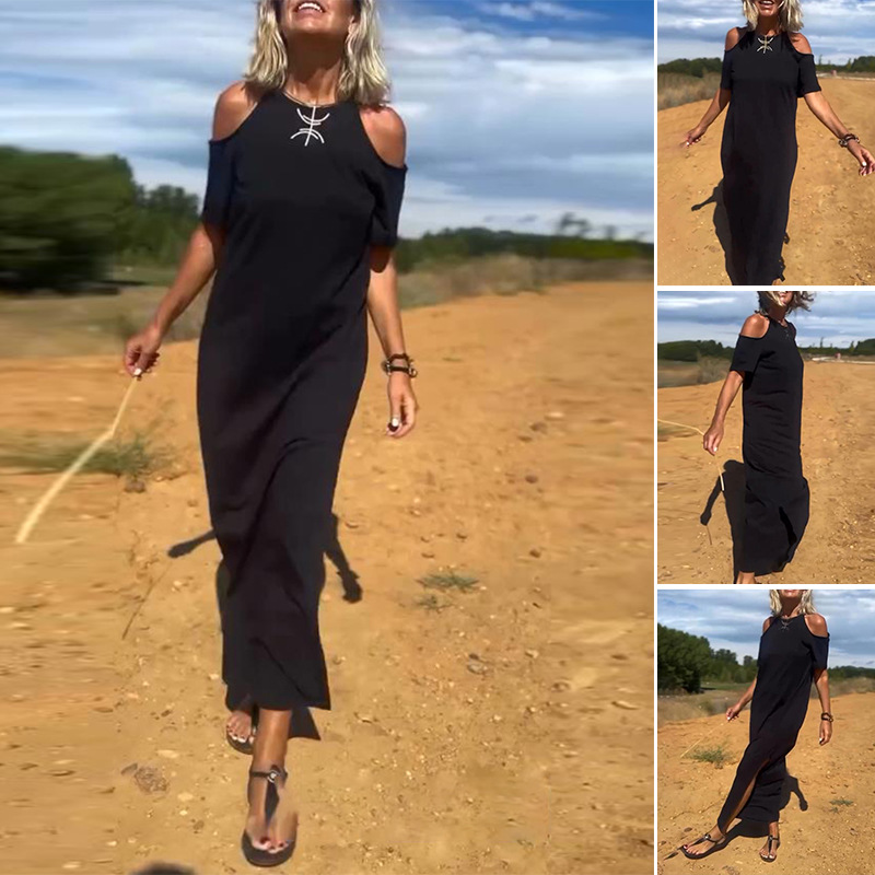 Nowa modna swobodna sukienka slim