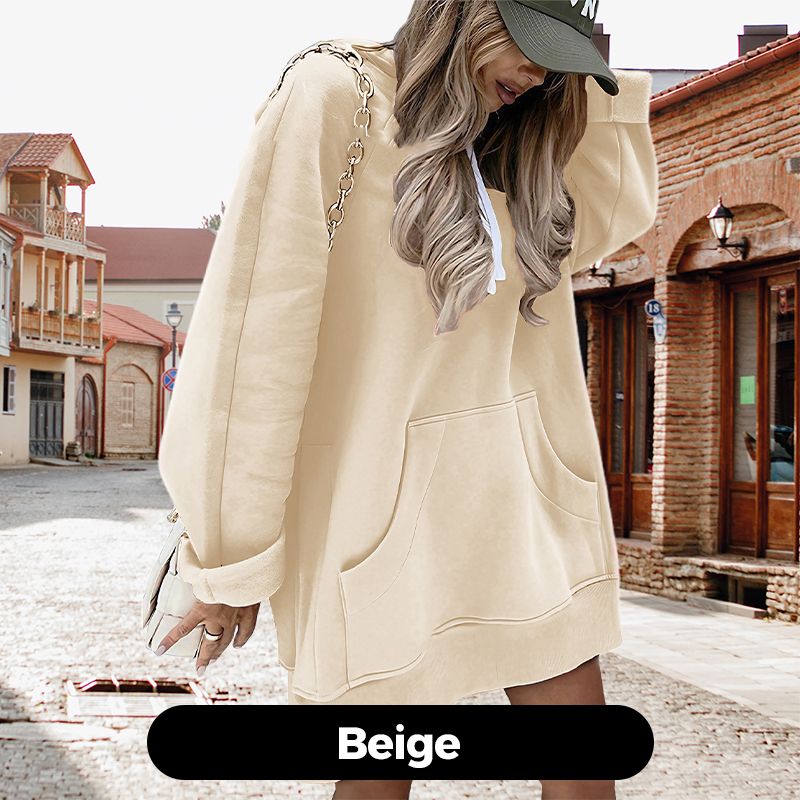 Women's Casual Loose Split Hoodie with Front Pocket